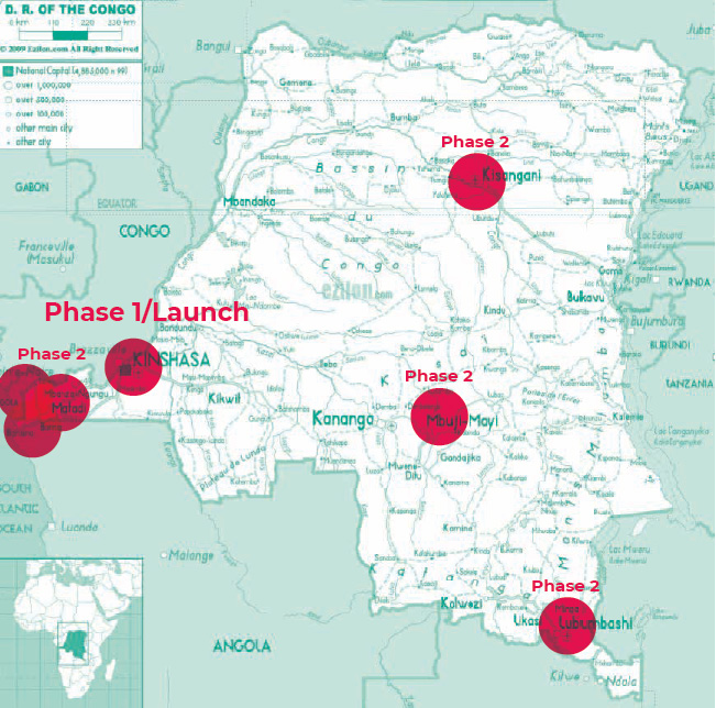 Kinshasa coverage map